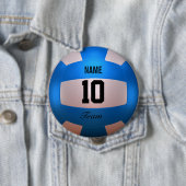 Badge Rond 10 Cm Volleyball bleu (En situation)