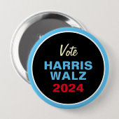 Badge Rond 10 Cm Vote Campagne HARRIS WALZ 2024 (Devant & derrière)