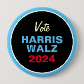 Badge Rond 10 Cm Vote Campagne HARRIS WALZ 2024 (Devant)