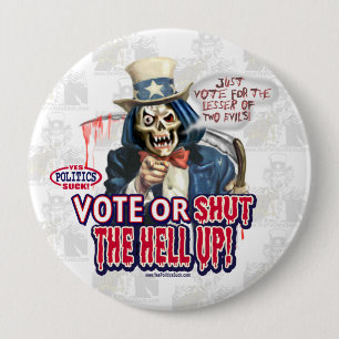 Badge Rond 10 Cm Vote ou fermé bouton