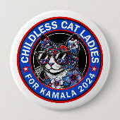 Badge Rond 10 Cm Votez Kamala US 2024 Dems pour les femmes chats sa (Devant)