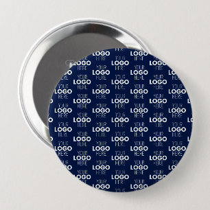 Badge Rond 10 Cm Votre logo ou motif répétitif d'image Bleu marin