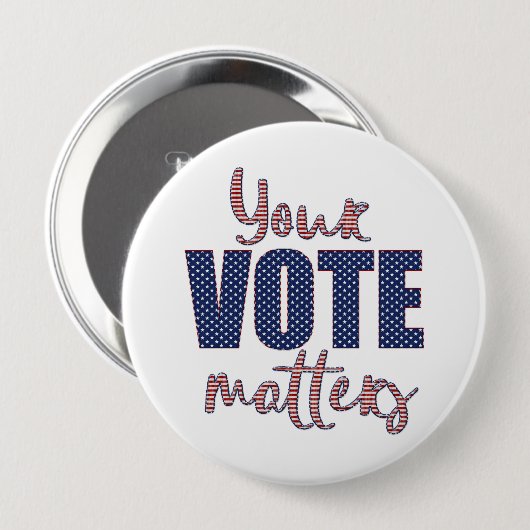 Badge Rond 10 Cm Votre vote compte les élections aux USA (Devant & derrière)