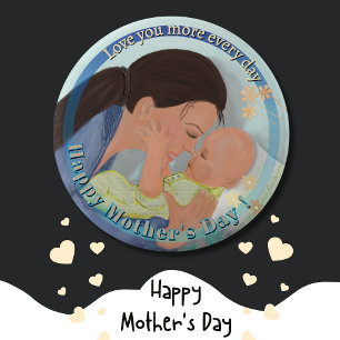 Badge Rond 10 Cm Vous aimez plus Bouton Fête des Mères