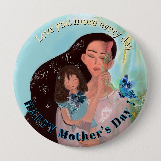 Badge Rond 10 Cm Vous aimez plus chaque jour Bouton (Devant)