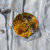 Badge Rond 10 Cm Western Honey Bee Macro photo (En situation)