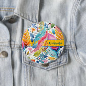 Badge Rond 10 Cm "Whimsical Blooms Floral Symphony" (En situation)