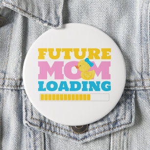 Badge Rond 10 Cm White Future Maman Chargement fille Baby shower de