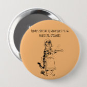 Badge Rond 10 Cm Witress chat servant tarte drôle chat Bouton (Devant & derrière)