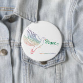 Badge Rond 10 Cm World Peace Dove Button (En situation)
