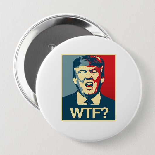 Badge Rond 10 Cm WTF - Affiche d'Anti-Atout - Anti-Atout - (Devant & derrière)