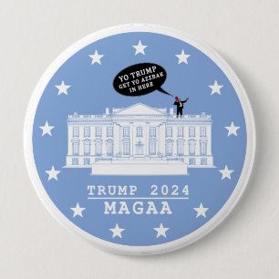 BADGE ROND 10 CM  YO TRUMP - BOUTON WHITEHOUSE
