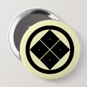 Badge Rond 10 Cm Yotsume de sumitate de Maruni, Japon (Devant & derrière)