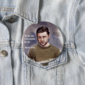 Badge Rond 10 Cm Zelensky, bouton Volodymir (En situation)