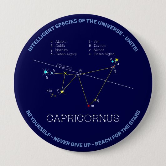 Badge Rond 10 Cm Zodiaque Capricornus (Devant)