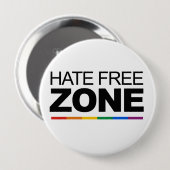 BADGE ROND 10 CM ZONE LIBRE DE HAINE (Devant & derrière)