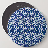 BADGE ROND 15,2 CM 藍色の波小紋 (Devant & derrière)