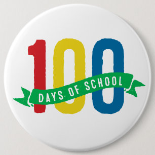Badge Rond 15,2 Cm 100 jours de bouton d'école