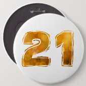 Badge Rond 15,2 Cm 21 21e anniversaire (Devant & derrière)