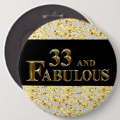 Badge Rond 15,2 Cm 33e anniversaire (Devant & derrière)