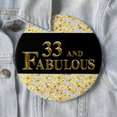 Badge Rond 15,2 Cm 33e anniversaire (En situation)