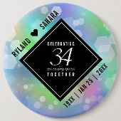 Badge Rond 15,2 Cm 34e anniversaire de l'Opal Mariage (Devant)