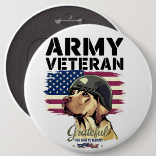 Badge Rond 15,2 Cm #3 Reconnaissants envers nos vétérans