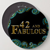 Badge Rond 15,2 Cm 42e anniversaire  (Devant & derrière)