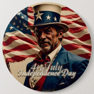 Badge Rond 15,2 Cm 4 juillet - Esprit d'indépendance