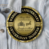Badge Rond 15,2 Cm 50e anniversaire Mariage-Mariage Horse & Carriage (En situation)