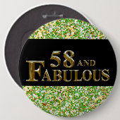 Badge Rond 15,2 Cm 58e anniversaire  (Devant & derrière)