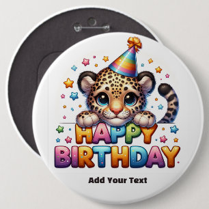 Badge Rond 15,2 Cm #5 Ajoutez votre texte /Joyeux Anniversaire