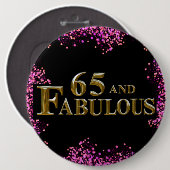Badge Rond 15,2 Cm 65e anniversaire  (Devant & derrière)