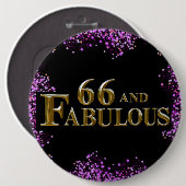 Badge Rond 15,2 Cm 66e anniversaire (Devant & derrière)
