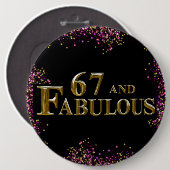 Badge Rond 15,2 Cm 67e anniversaire (Devant & derrière)