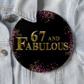 Badge Rond 15,2 Cm 67e anniversaire (En situation)