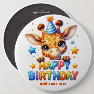 Badge Rond 15,2 Cm #8 Ajoutez Votre Texte /Joyeux Anniversaire