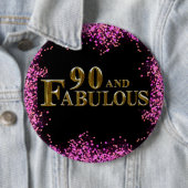 Badge Rond 15,2 Cm 90e anniversaire (En situation)