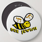 Badge Rond 15,2 Cm Abeille juive (Devant & derrière)