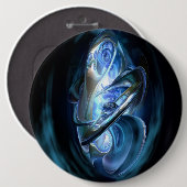 Badge Rond 15,2 Cm Abrégé sur bleu (Devant & derrière)