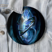 Badge Rond 15,2 Cm Abrégé sur bleu (En situation)