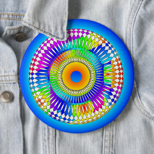 Badge Rond 15,2 Cm Abstract Spinning Wheel