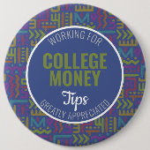 Badge Rond 15,2 Cm Abstrait bleu | Conseils appréciés | Financement u (Devant)