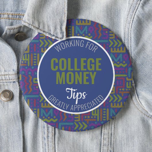 Badge Rond 15,2 Cm Abstrait bleu | Conseils appréciés | Financement u (En situation)