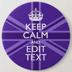 Badge Rond 15,2 Cm Accent Violet Gardez Le Calme Et Votre Texte Union