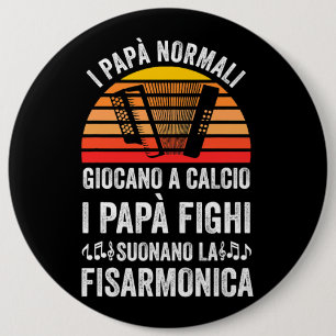 Badge Rond 15,2 Cm Accordéon de Fête des pères des hommes Accordéon d