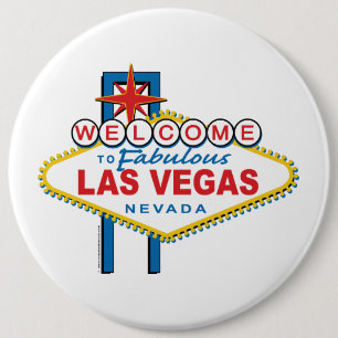 Badge Rond 15,2 Cm Accueil au signe de Las Vegas