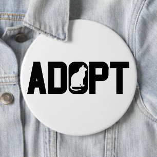 Badge Rond 15,2 Cm Adopter les animaux