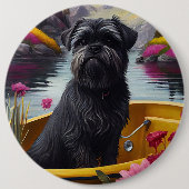 Badge Rond 15,2 Cm Affenpinscher Chien sur une pagaie : une aventure  (Devant)