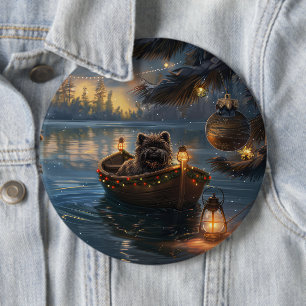 Badge Rond 15,2 Cm Affenpinscher Festive Christmas Voyage